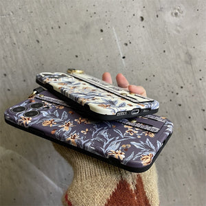 iPhone Luxury Brand CD Floral Strap Belt Case Cover