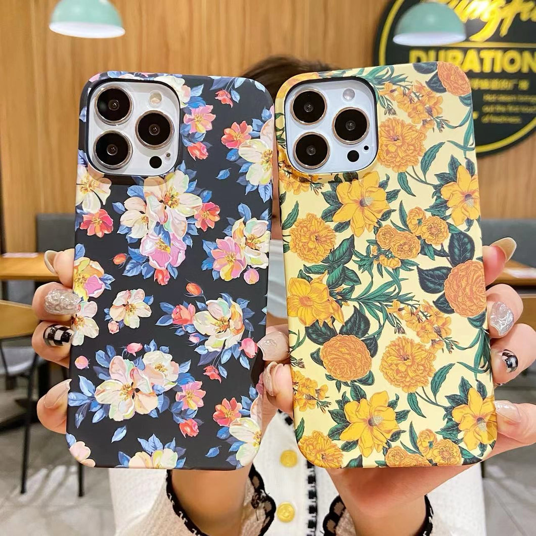 iPhone 15 Series Ultra Thin Cute Floral Hard Shell Case Cover