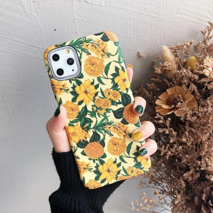 iPhone 15 Series Ultra Thin Cute Floral Hard Shell Case Cover