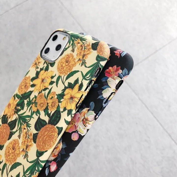 iPhone 15 Series Ultra Thin Cute Floral Hard Shell Case Cover