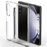 Samsung Galaxy Z Fold 5 Transparent Crystal Hard Shell Cover Case With S-Pent Slot