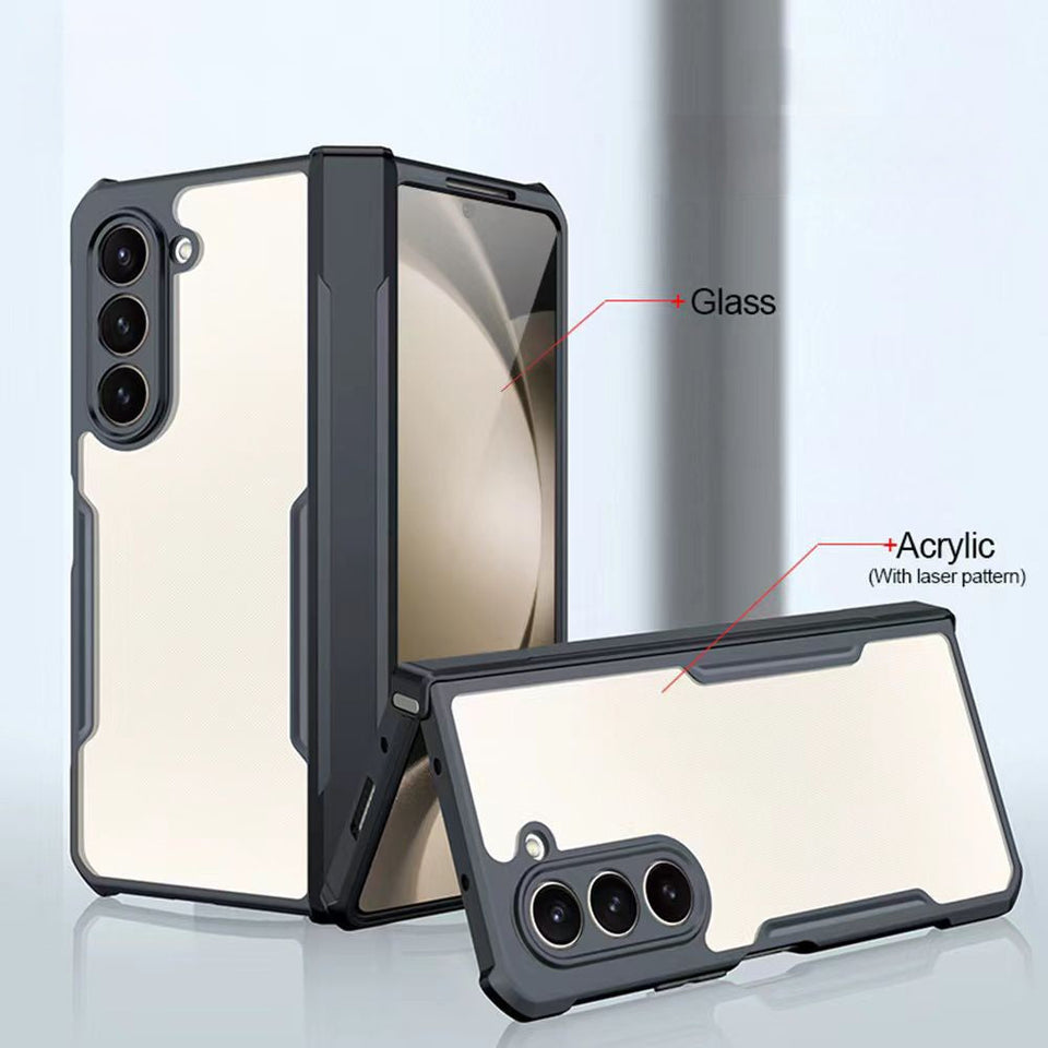 Samsung Galaxy Z Fold 6 Airbags Transparent Bumper Case Cover Black