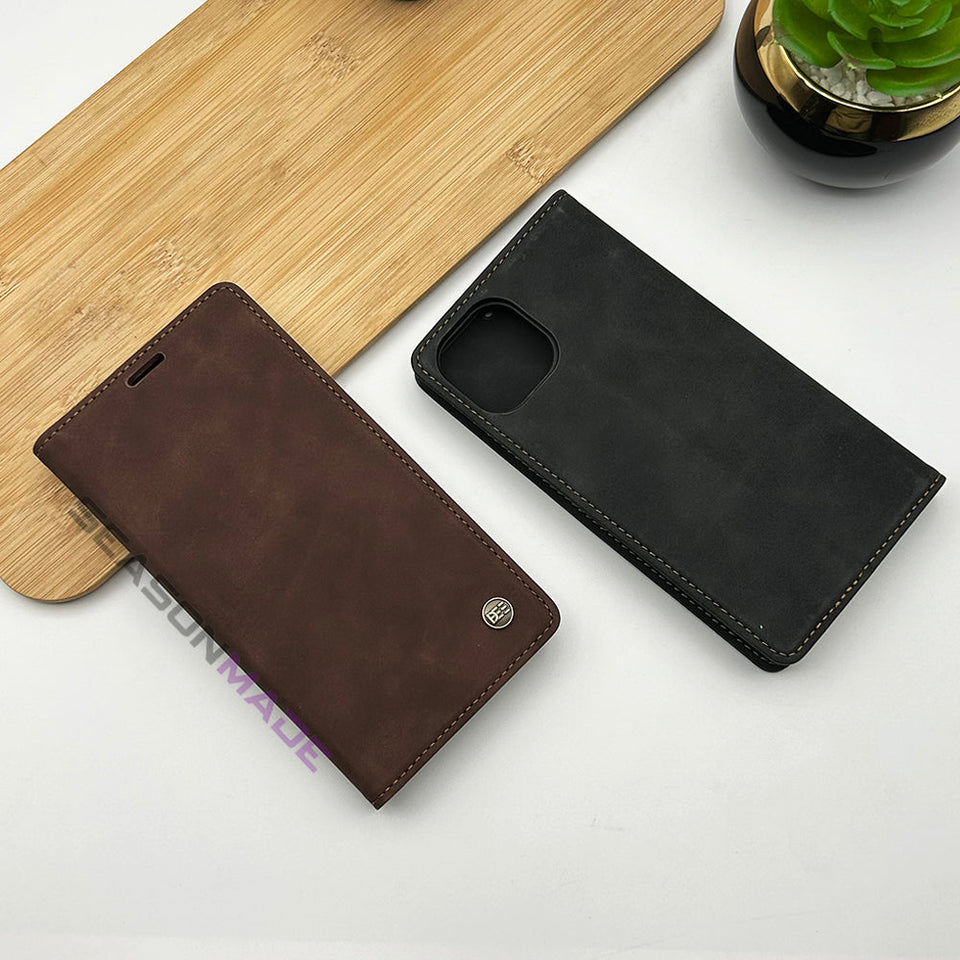 iPhone Premium PU Leather Flip Case Cover