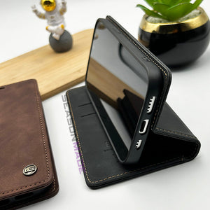 iPhone Premium PU Leather Flip Case Cover