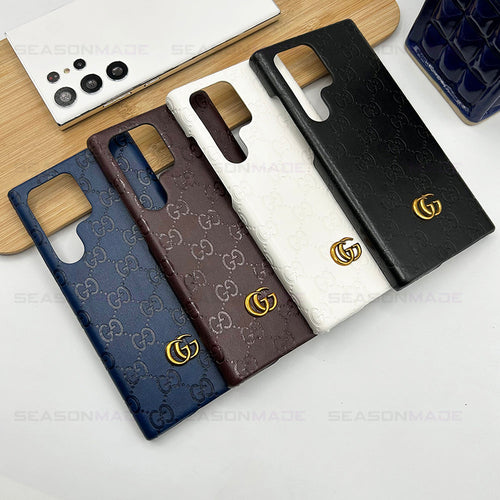 Samsung Galaxy S22 Ultra Luxury GG Fashion Leather Brand Case Cover