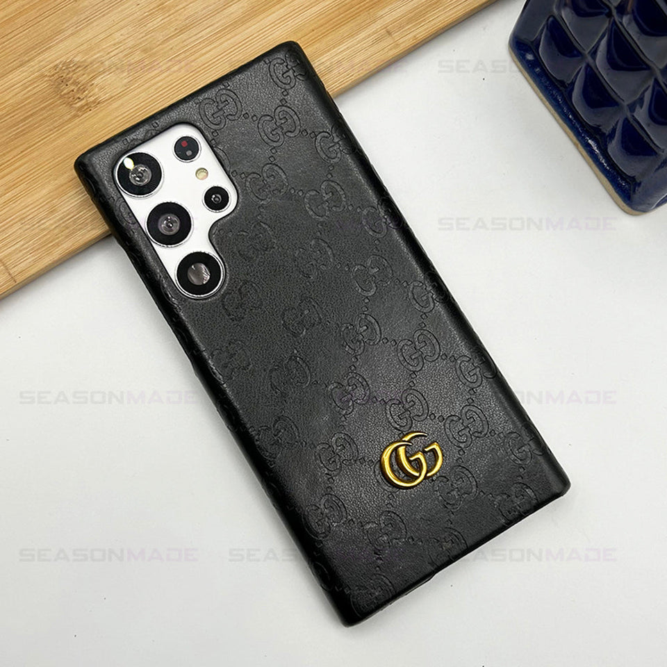 Samsung Galaxy S24 Ultra Luxury GG Fashion Leather Brand Case Cover