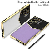 Samsung Galaxy S23 Luxury Electroplated Leather Case Cover