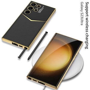 Samsung Galaxy S23 Luxury Electroplated Leather Case Cover