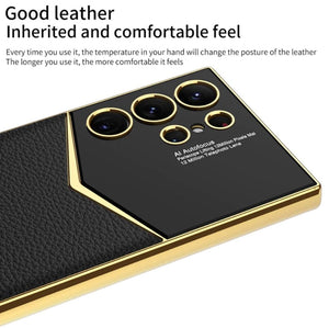 Samsung Galaxy S23 Luxury Electroplated Leather Case Cover