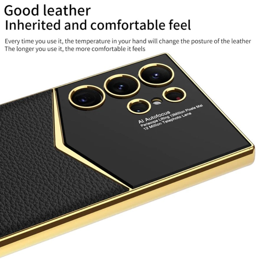 Samsung Galaxy S23 Luxury Electroplated Leather Case Cover