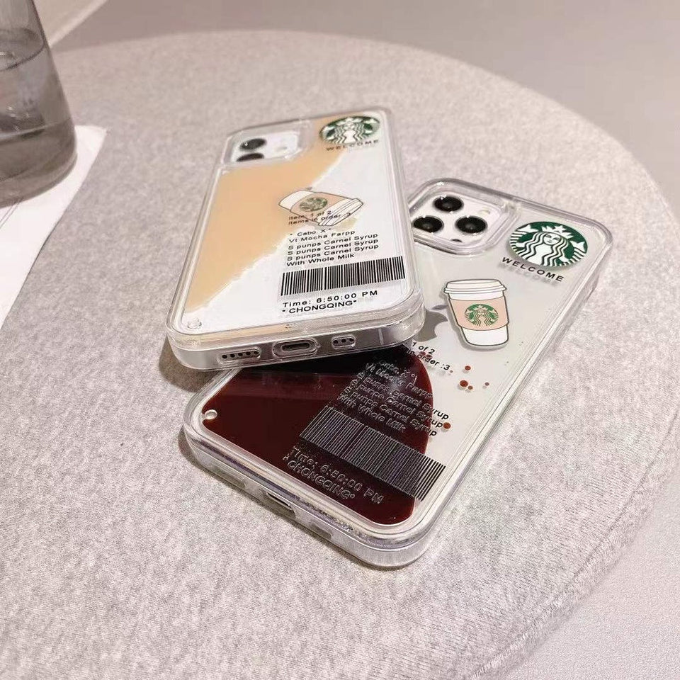 iPhone StarBucks Liquid Coffee Floating Cup Case Cover