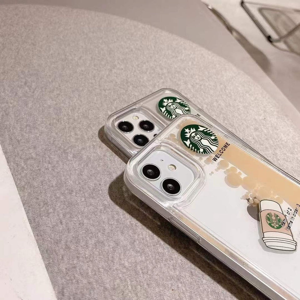 iPhone StarBucks Liquid Coffee Floating Cup Case Cover