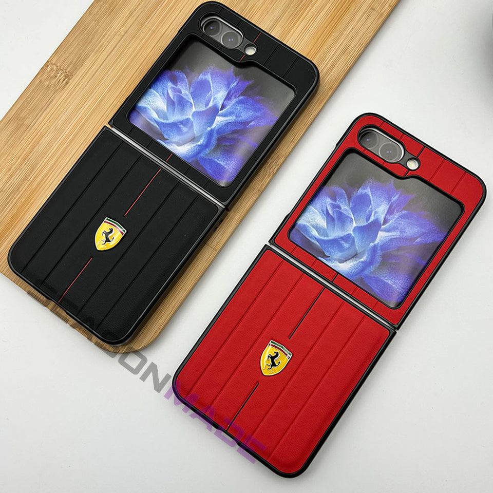 Samsung Galaxy Z Flip 5 Ferrari Logo Suitcase Line Design Case Cover