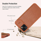 iPhone 15 Series Nillkin Camera Protection QIN Leather Flip Case Brown