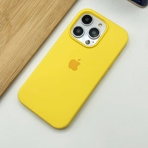 iPhone Liquid Silicone Case Cover Yellow