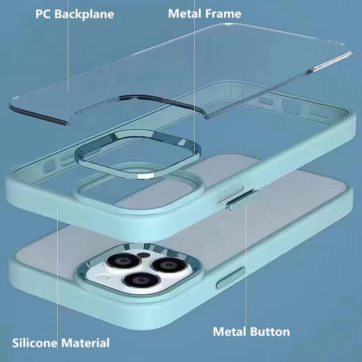 iPhone HD Clear Hybrid Case With Metal Lens Protection