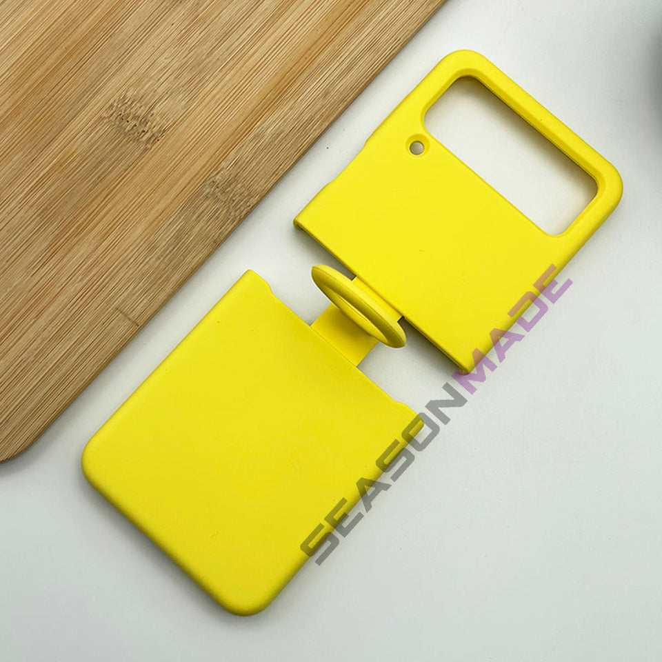 Samsung Galaxy Z Flip 4 Silk Feel Silicone Case Cover With Ring Holder