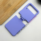 Samsung Galaxy Z Flip 4 Silk Feel Silicone Case Cover With Ring Holder