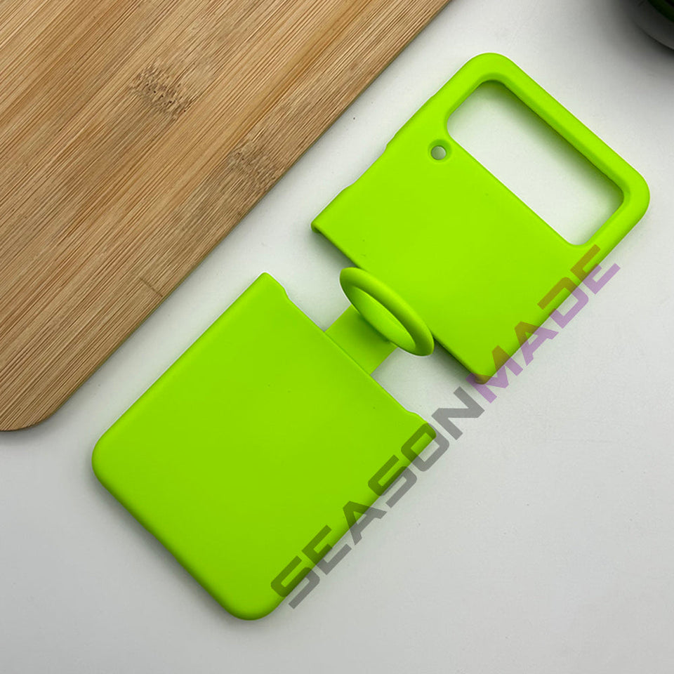 Samsung Galaxy Z Flip 4 Silk Feel Silicone Case Cover With Ring Holder