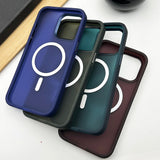 iPhone 15 Series Metal Frame Frosted Matte Finish Magsafe Case Cover