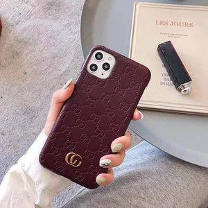 iPhone Luxury GG Fashion Leather Brand Case Cover