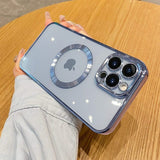 iPhone Magsafe Magnetic Transparent Phone Case With Lens Protector