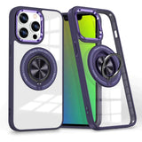 iPhone 15 Series Transparent Magnetic Rotating Ring Holder Magsafe Case Cover