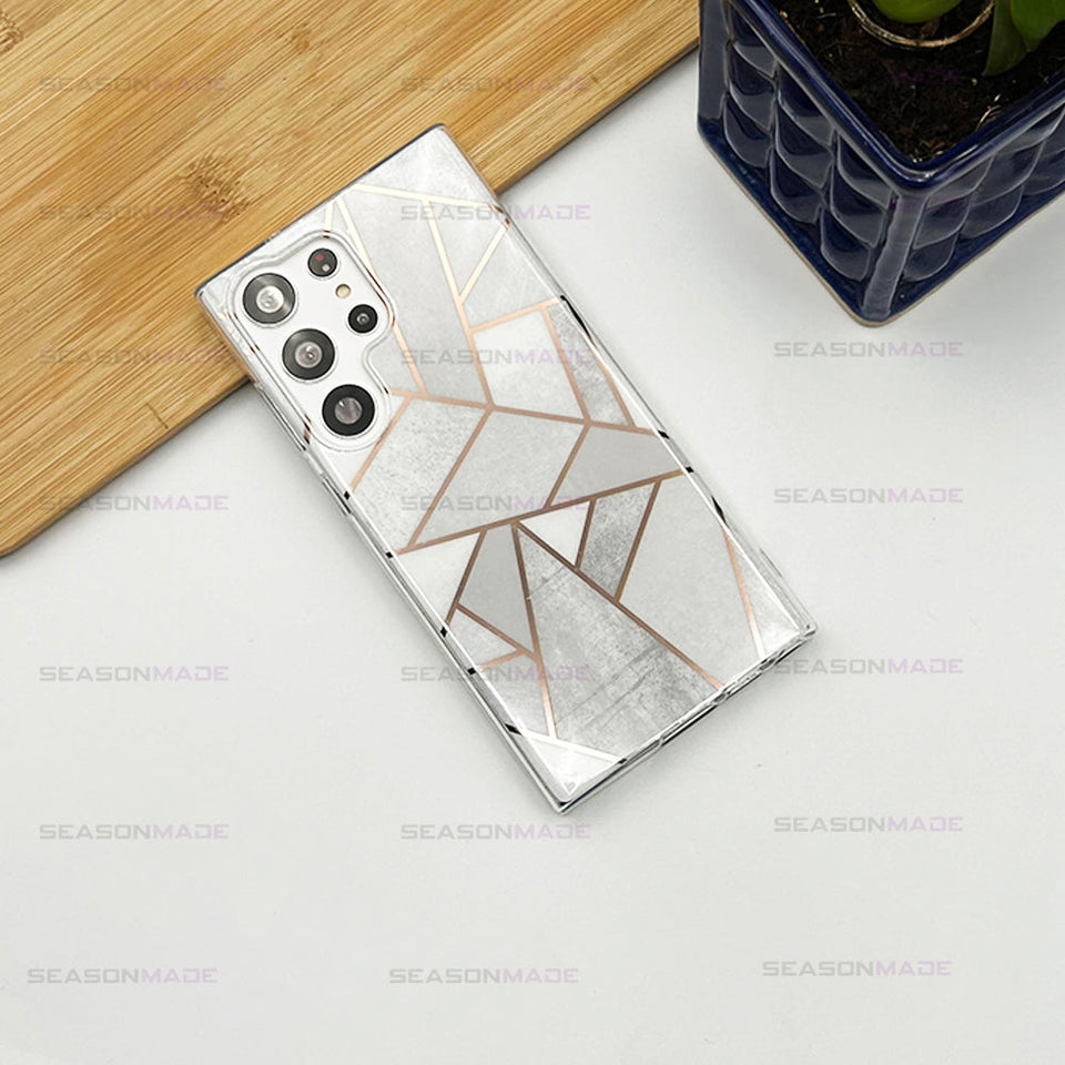 Samsung Galaxy S24 Ultra Glossy Marble Design Case Cover