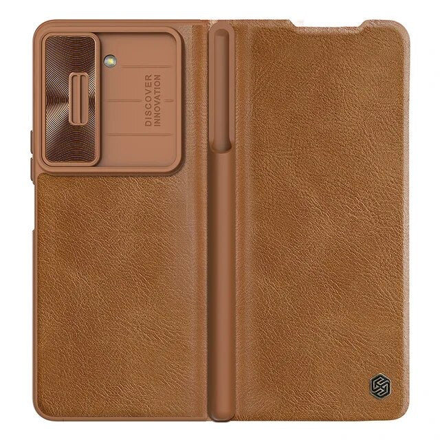 Samsung Galaxy Z Fold 5 Nillkin Qin Pro Leather Flip Case Cover With Pen Holder