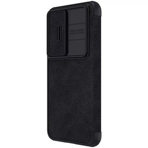 Samsung Galaxy S23 Camera Protection QIN Leather Flip Case Black