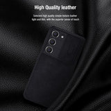 Samsung Galaxy S23 Camera Protection QIN Leather Flip Case Black