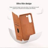 Samsung Galaxy S23 Camera Protection QIN Leather Flip Case Black