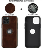 iPhone Luxury Leather Logo Cut Back Case Cover