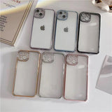 iPhone Side Diamond Transparent Chrome Case Cover