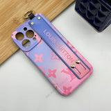 iPhone Luxury Brand Strap Holder Case Cover Dual Shade Multicolor