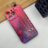 iPhone Luxury Brand Strap Holder Case Cover Dual Shade Multicolor