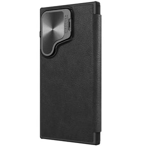 Samsung Galaxy S24 Ultra Camera Protection Nillkin Qin Prop Leather Flip Cover Black