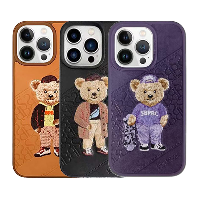 iPhone Luxury Santa Barbara Leather Bear Series Back Cover