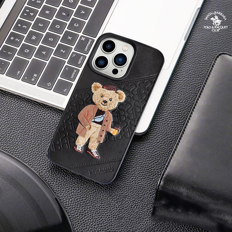 iPhone Luxury Santa Barbara Leather Bear Series Back Cover