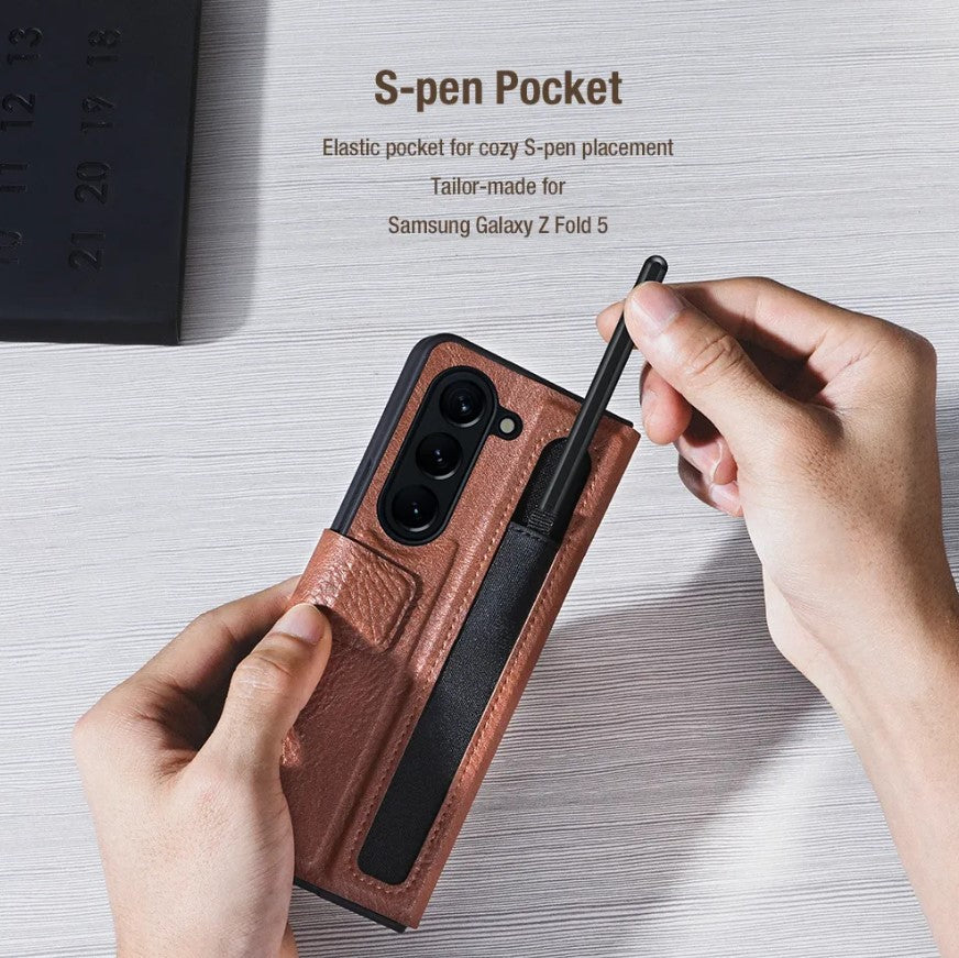 Samsung Galaxy Z Fold 6 Nillkin Aoge Leather Flip Case Cover