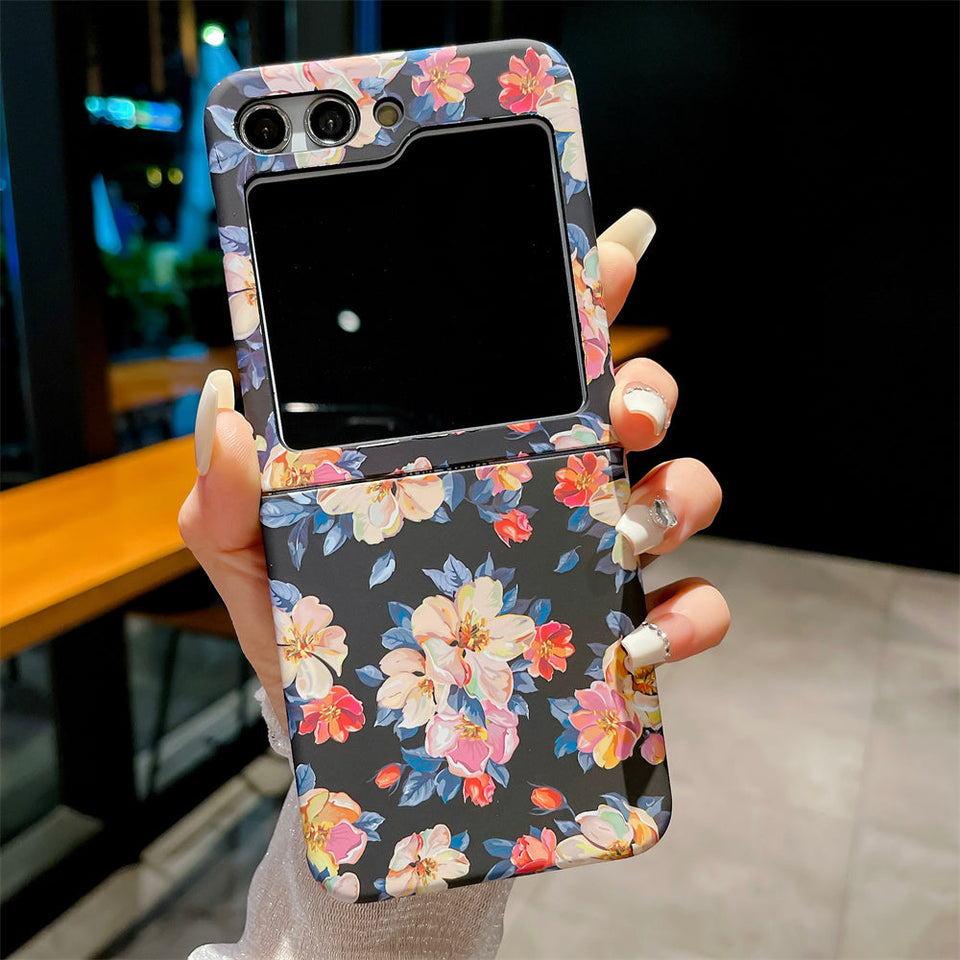 Samsuns Galaxy Z Flip 5 Ultra Thin Floral Hard Shell Case Cover