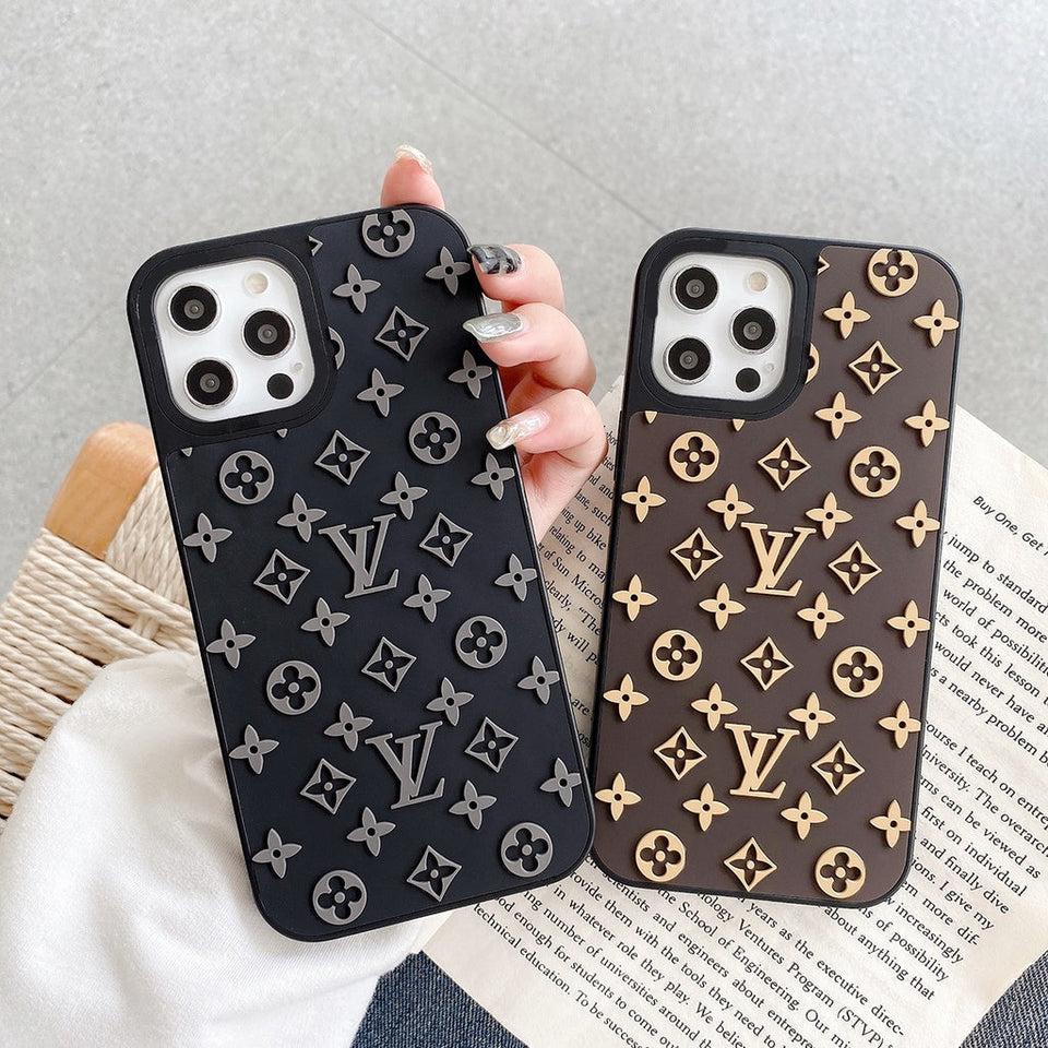 iPhone Luxury Brand 3D Pattern Silicone Case Cover