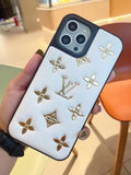 iPhone Luxury Brand Puffer Leather Phone Case Cover