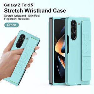 Samsung Galaxy Z Fold 5 Silk Hard Shell Strap Holder Case