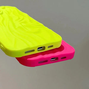 iPhone Neon Fluorescent Pleated Wavy Design Case Cover