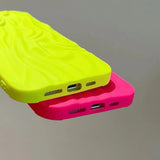 iPhone Neon Fluorescent Pleated Wavy Design Case Cover