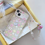 iPhone 15 Series Floral Bow Case With Butterfly Pendant Holder