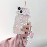 iPhone 15 Series Floral Bow Case With Butterfly Pendant Holder