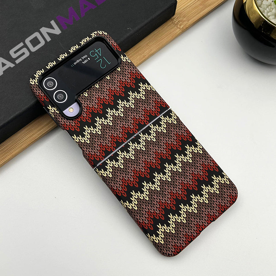 Samsung Galaxy Z Flip 4 Woolen Texture Pattern Case Cover