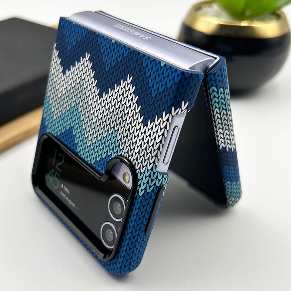 Samsung Galaxy Z Flip 4 Woolen Texture Pattern Case Cover